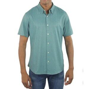 NEW Jachs New York Men's S Short-Sleeved Green Button-Down Shirt